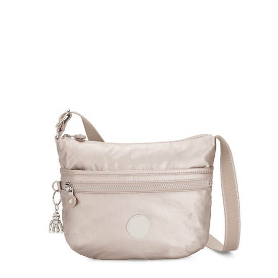 Kipling Arto Small Metallic Crossbody Táska Bézs | HU 1084YX